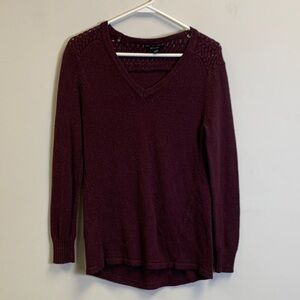 RW&CO. Deep Burgundy V-Neck Sweater
